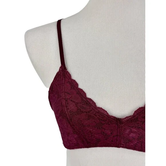 Black Cherry Lace Strappy Cage Back Bralette | Mob Wife Coquette Balletcore Goth - Picture 9 of 14